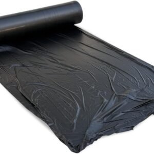 Black mulch film roll for weed suppression and soil moisture protection in crop fields