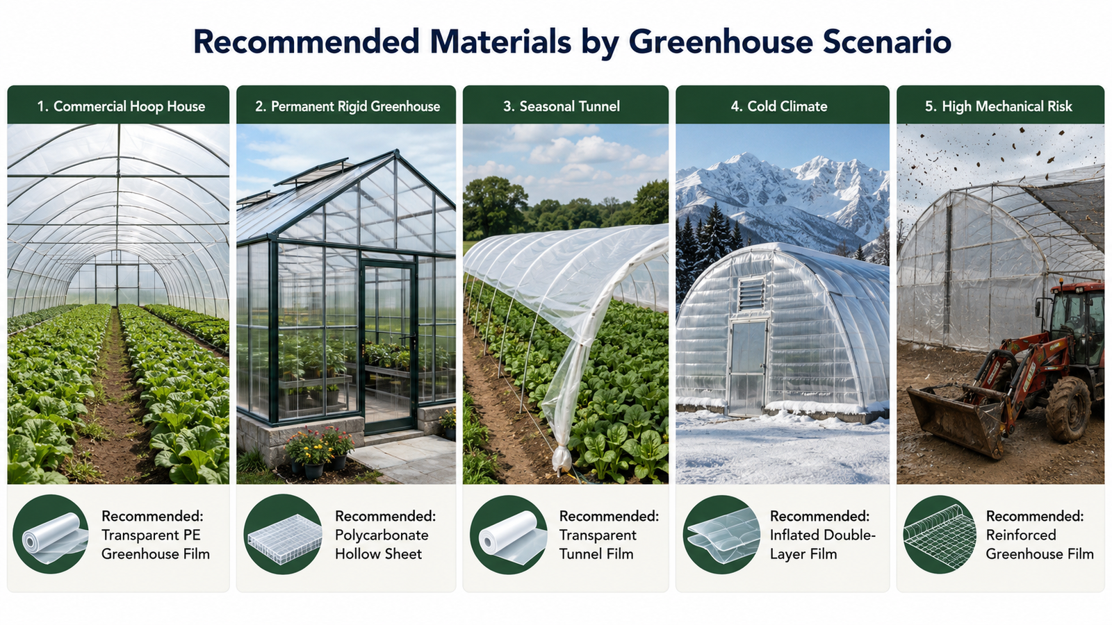 Best greenhouse plastic by structure and climate