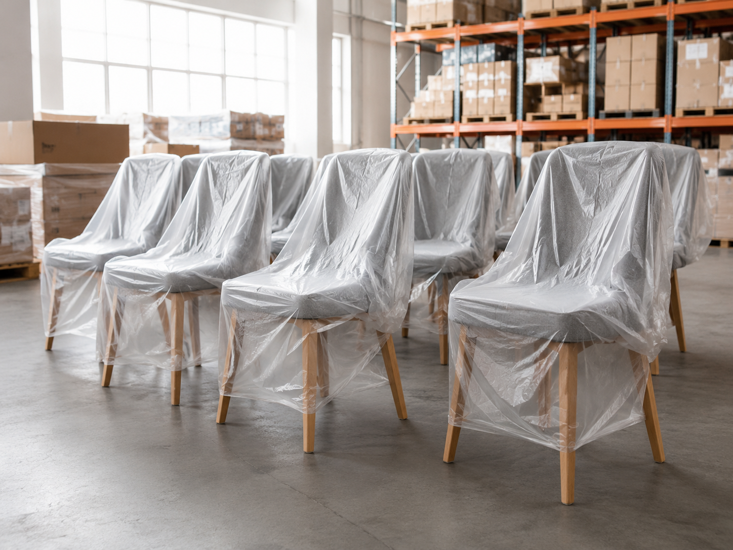 Plastic chair cover for long-term storage