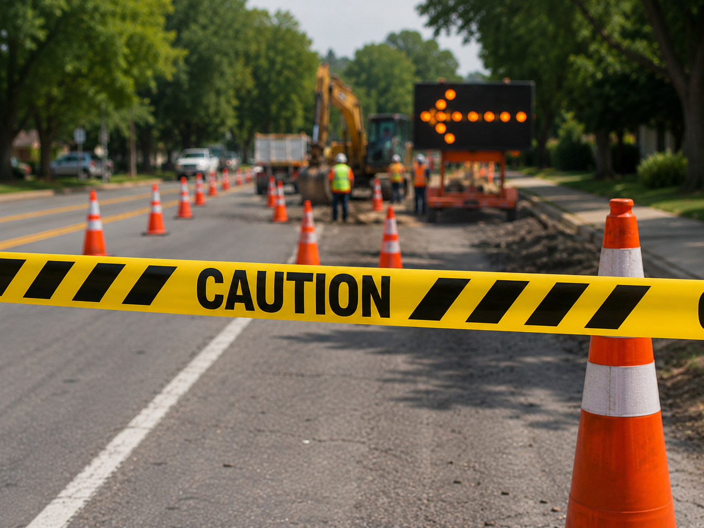 PE warning tape for roadwork warning