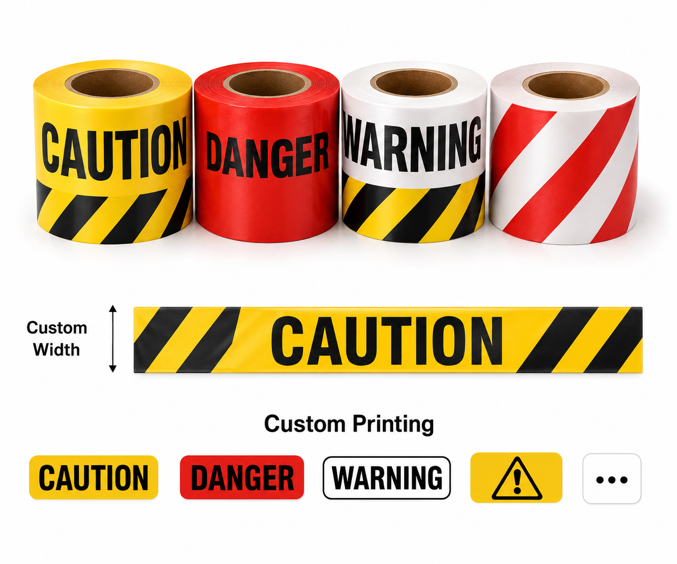 Custom PE warning tape color printing and packing options