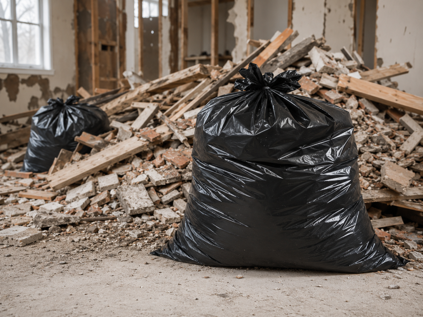 Contractor bags for construction waste