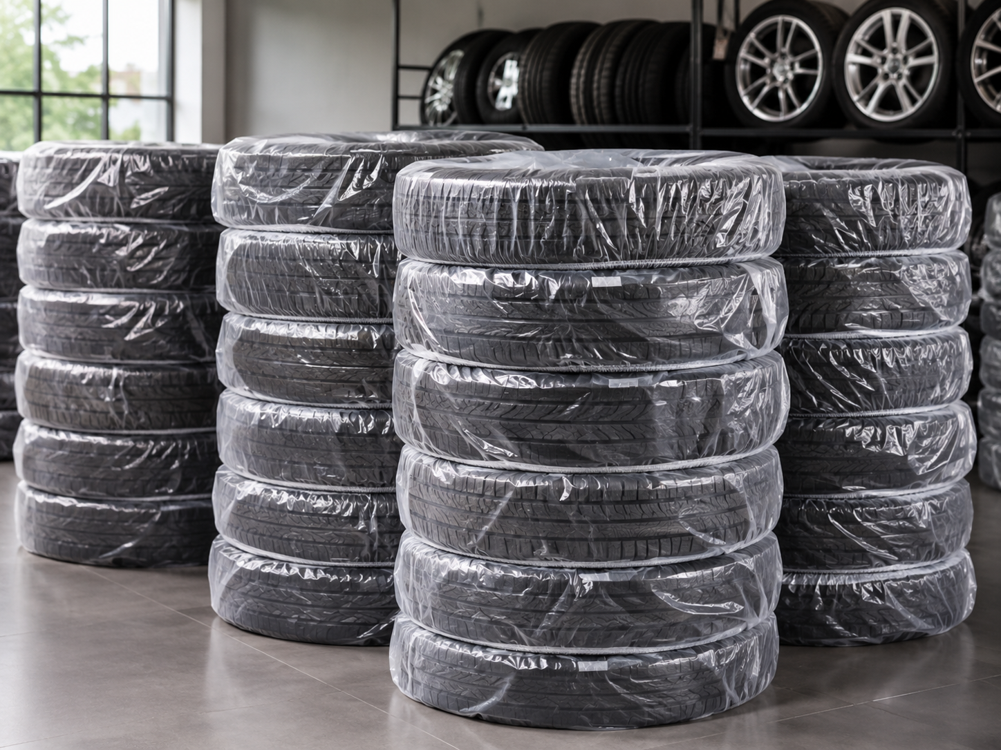 Plastic tire bags for tire shops
