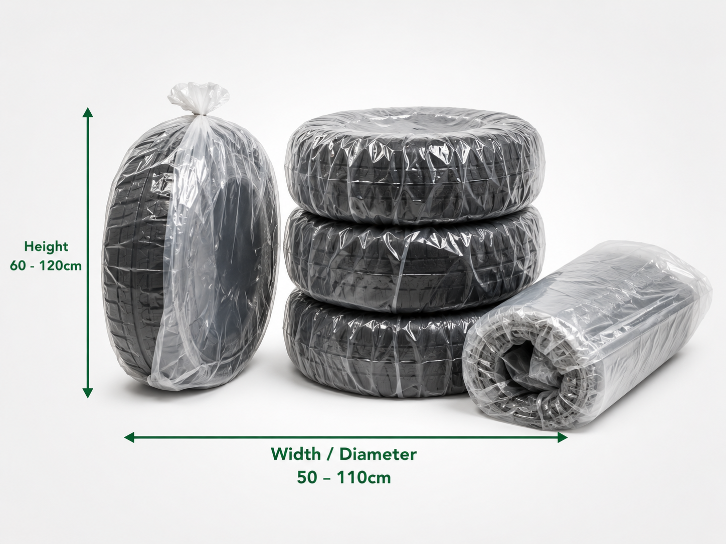 Custom plastic tire bag size thickness color and packing options