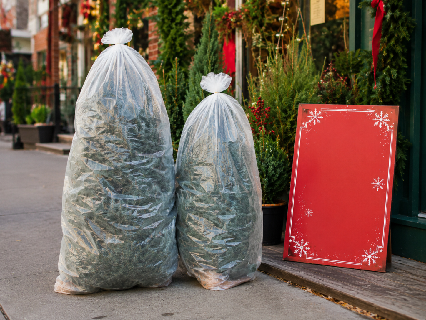 Christmas tree bags for seasonal promotion