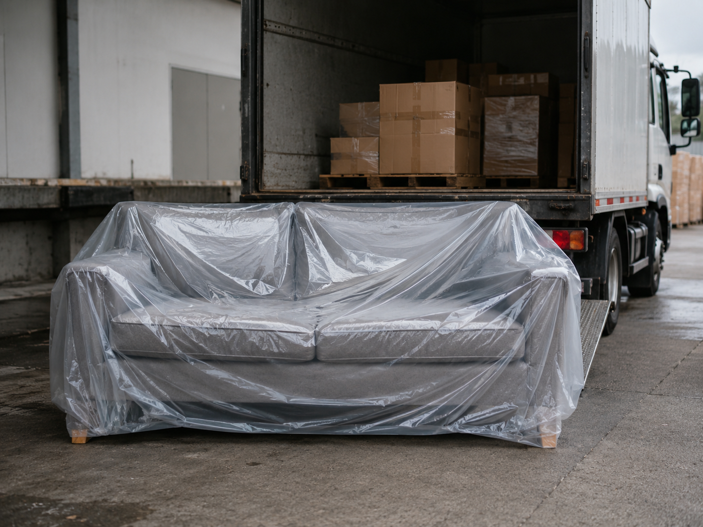 Plastic sofa covers for delivery protection