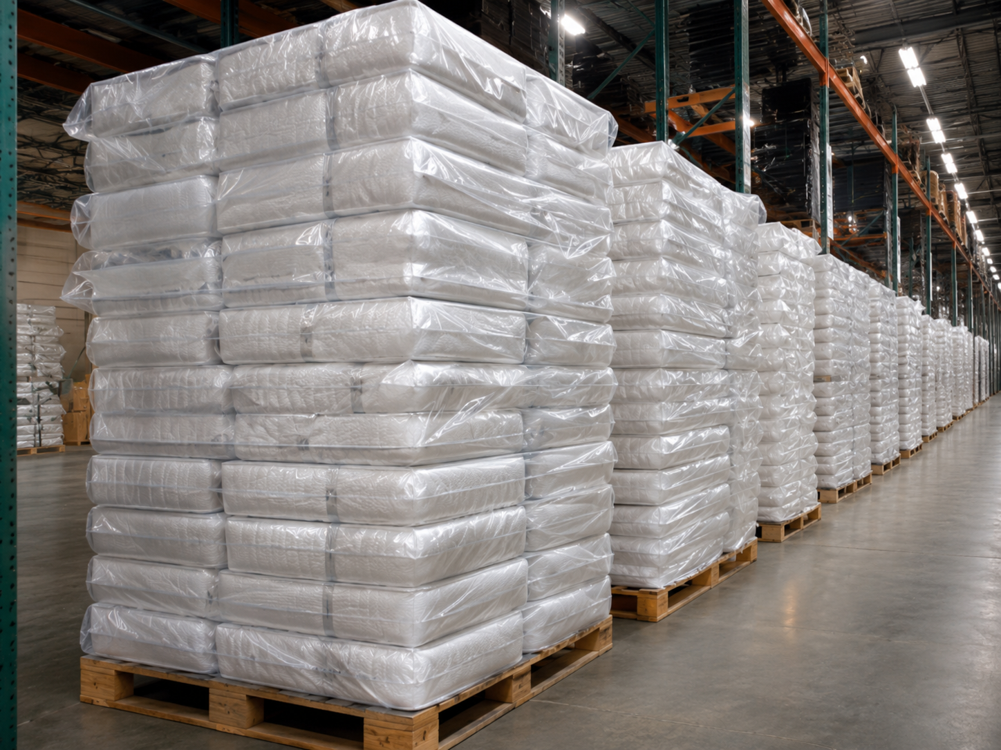 Plastic mattress bags for warehouse storage