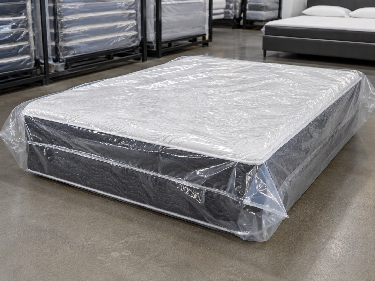 Plastic mattress bags for retail mattress packing