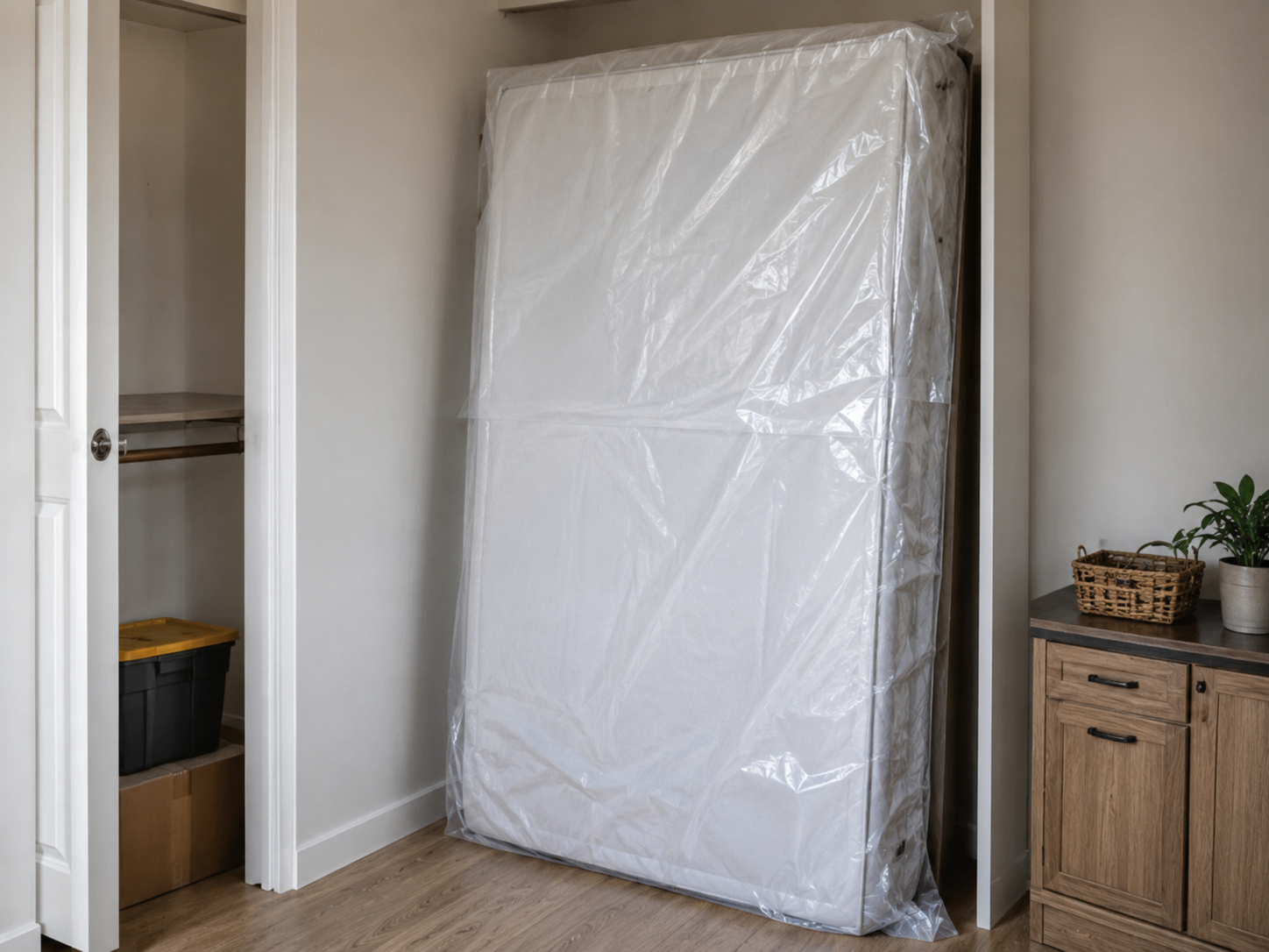 Plastic mattress bags for home storage