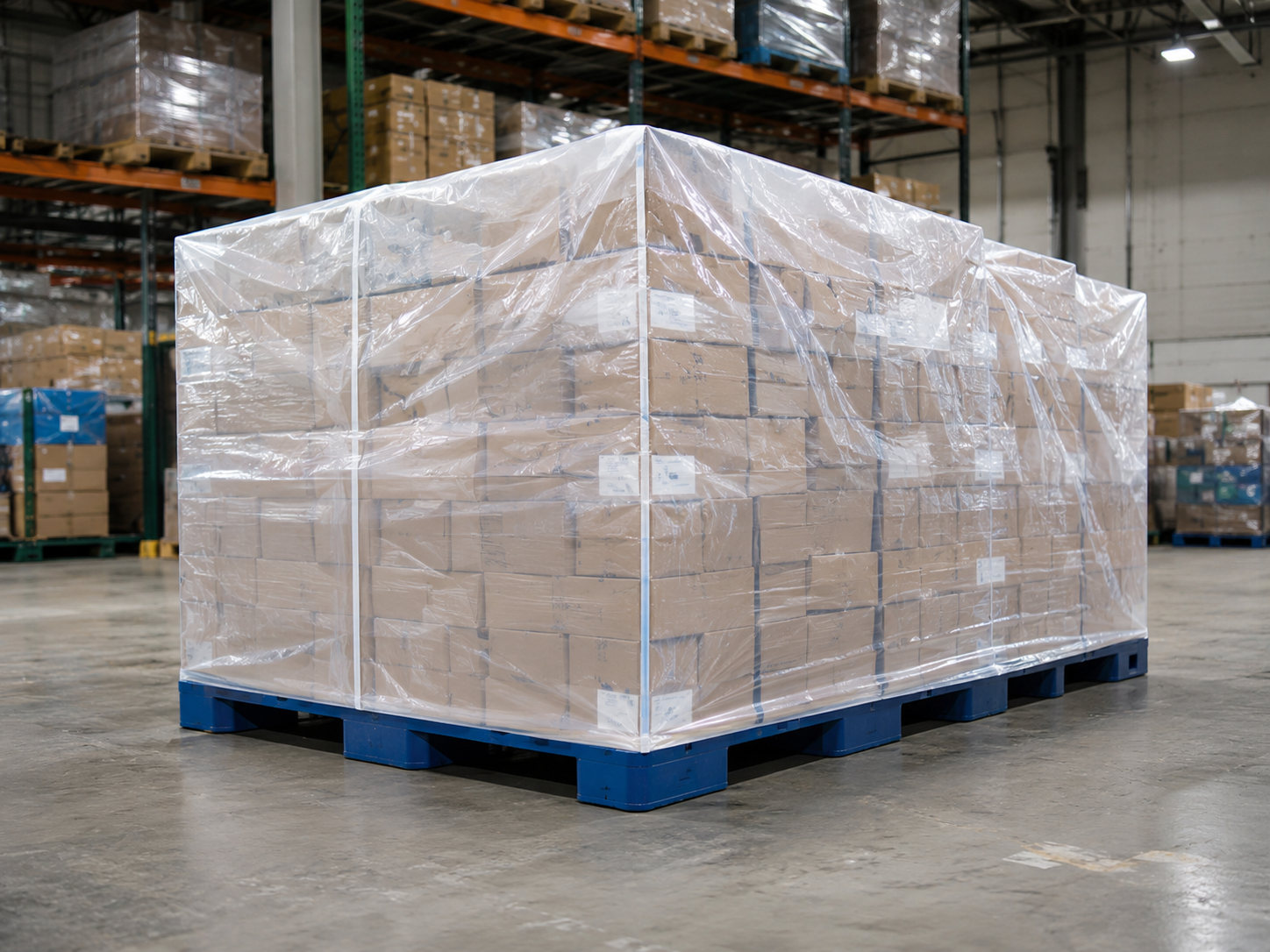Square bottom bags for pallet box liners