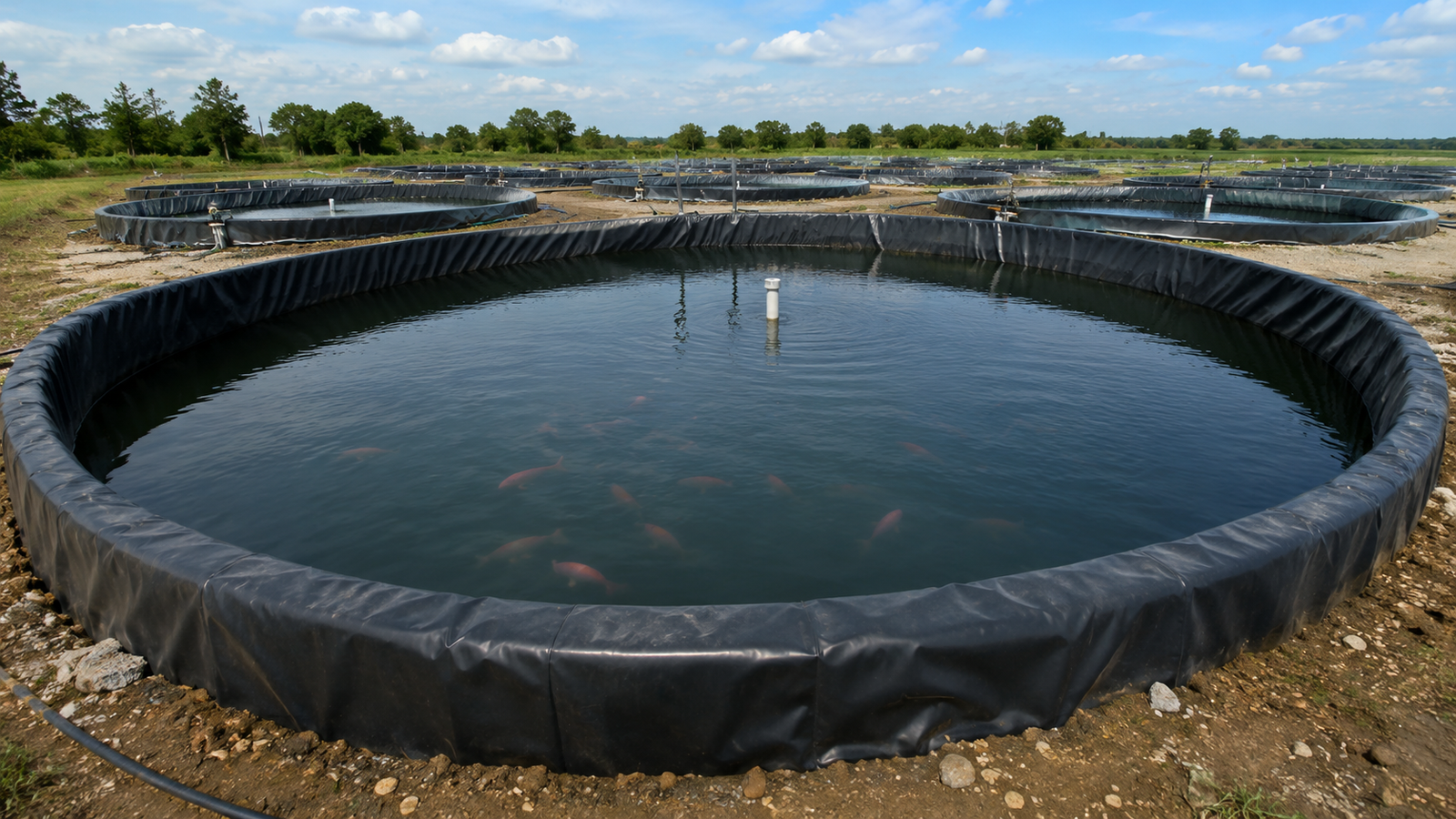 Pond liner film for aquaculture ponds