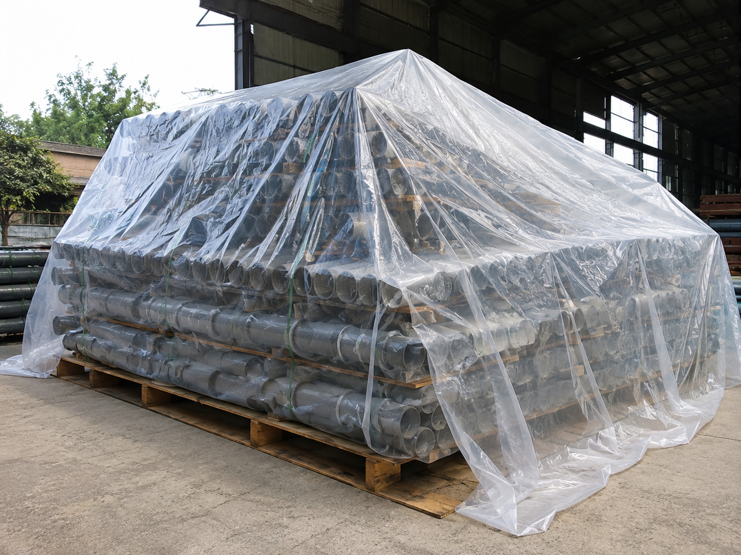 Recycled PE film roll for warehouse storage