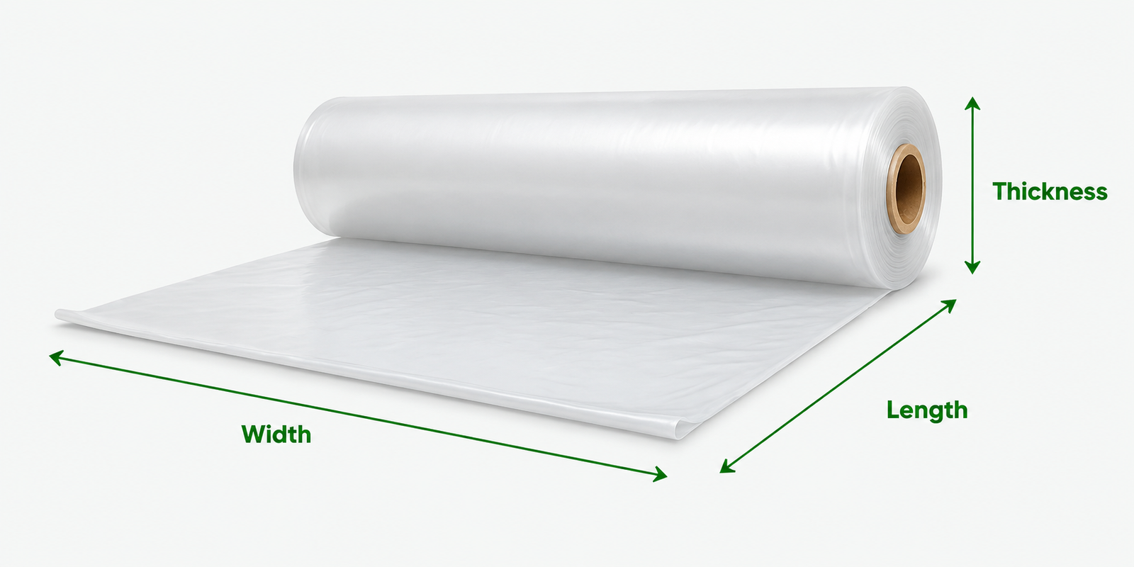 Custom recycled PE film roll thickness width color and roll packing options