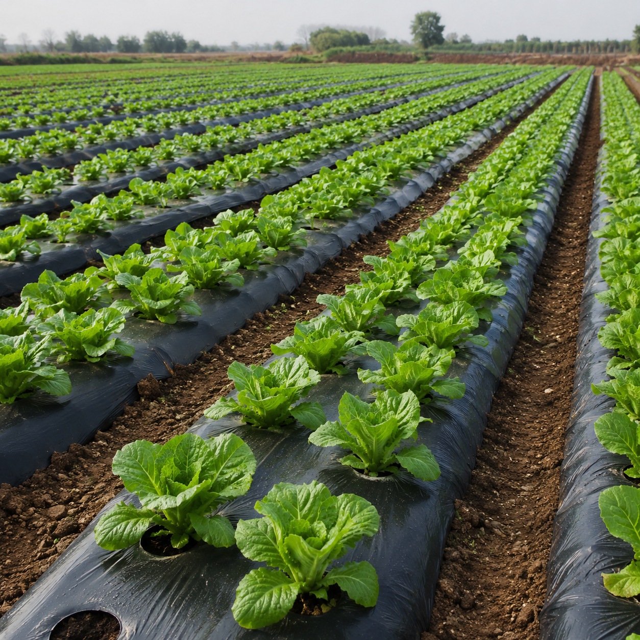 Black white mulch film for vegetable farms