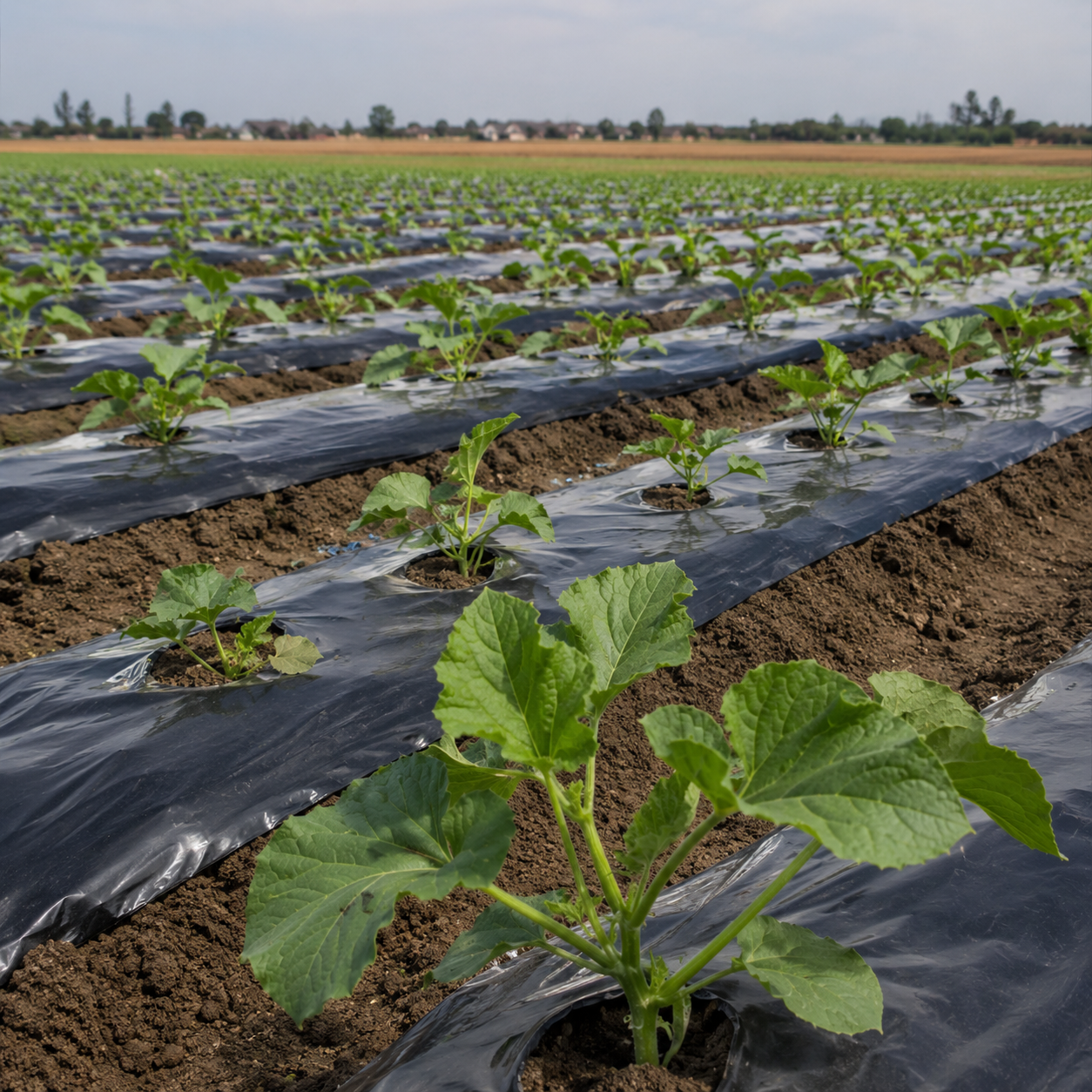Black white mulch film for melon planting