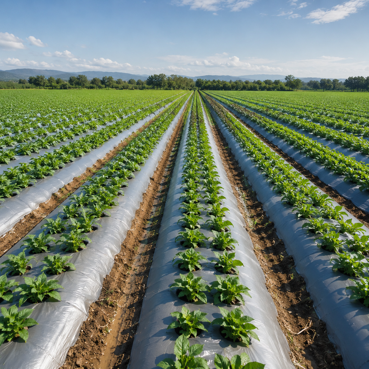 Black white mulch film for orchard ground cover