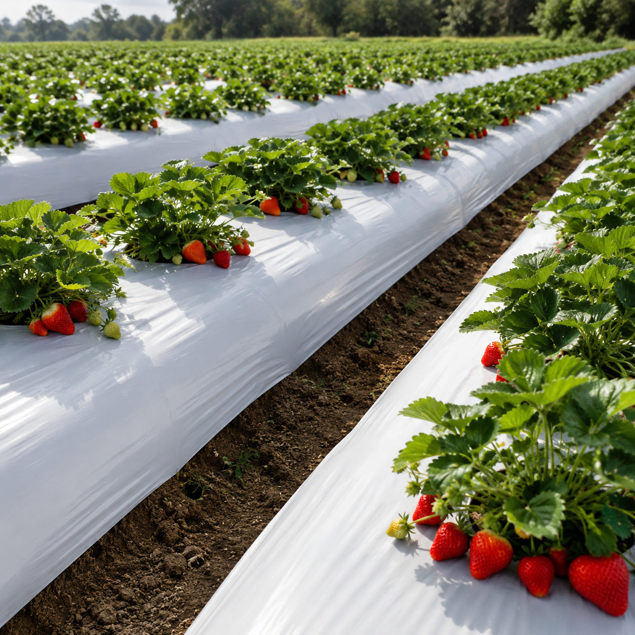 Black silver mulch film for strawberry fields
