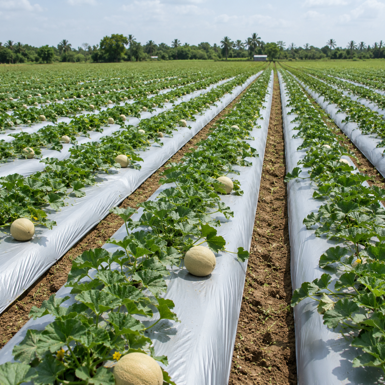 Black silver mulch film for melon planting
