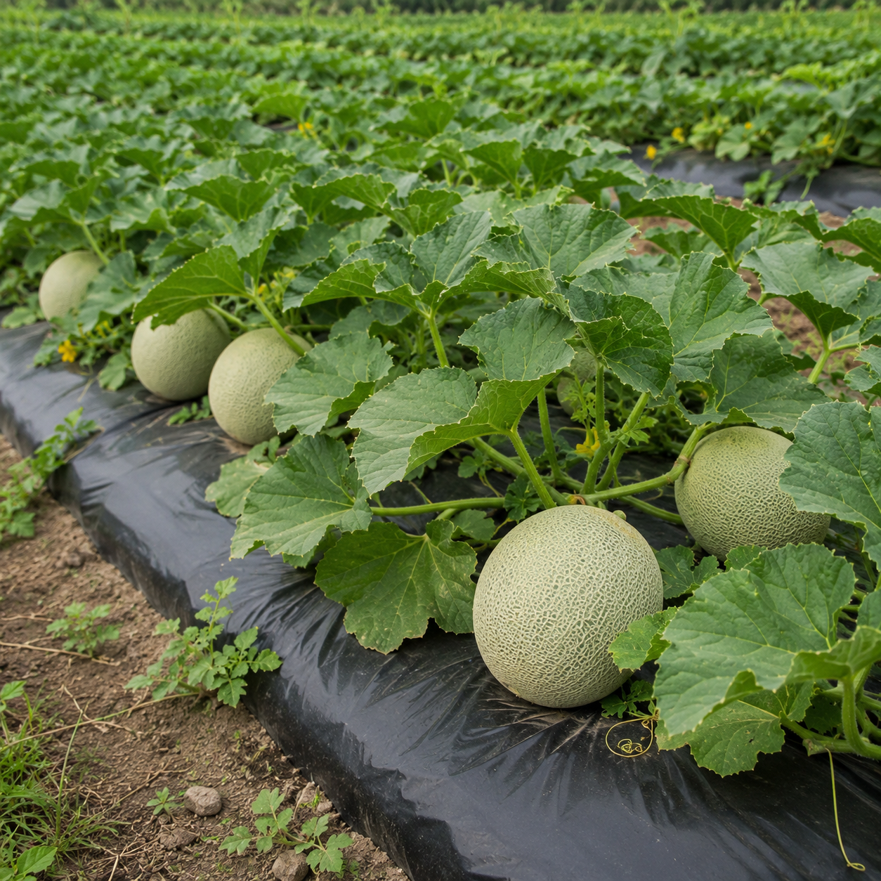 Black mulch film for melon planting