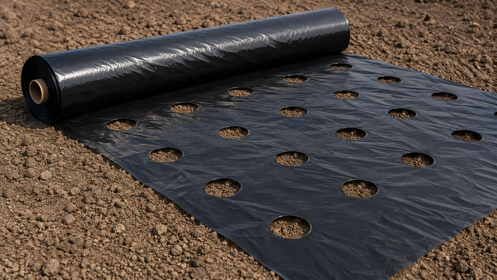 Custom black mulch film thickness width punching and packing options