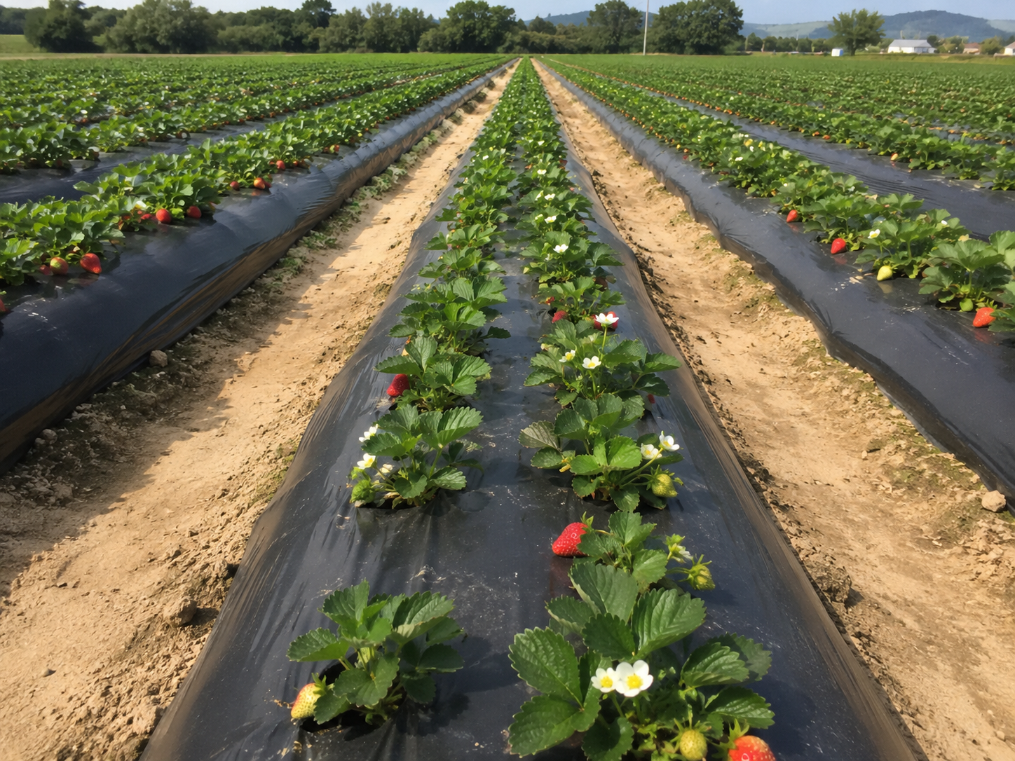 Biodegradable mulch film for strawberry fields