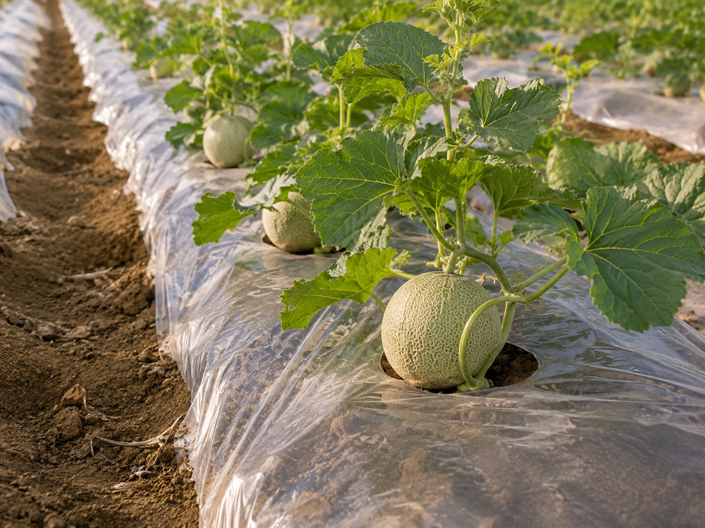Transparent mulch film for melon planting