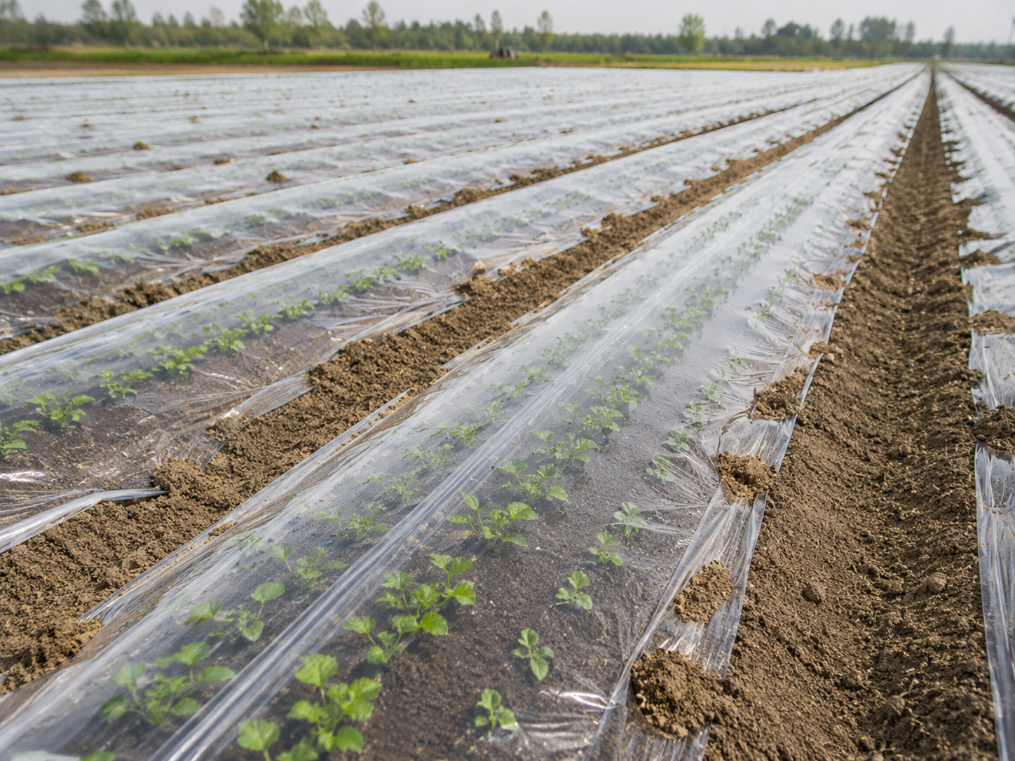Transparent mulch film for fruit farms