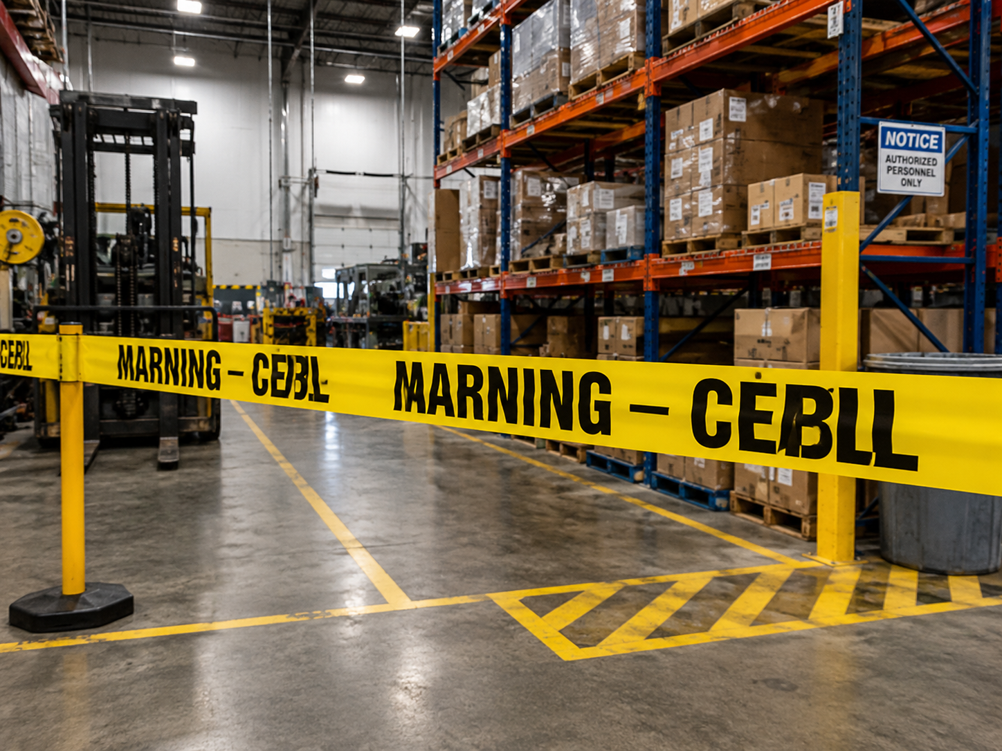 Warehouse and Factory Safety Warning Tape