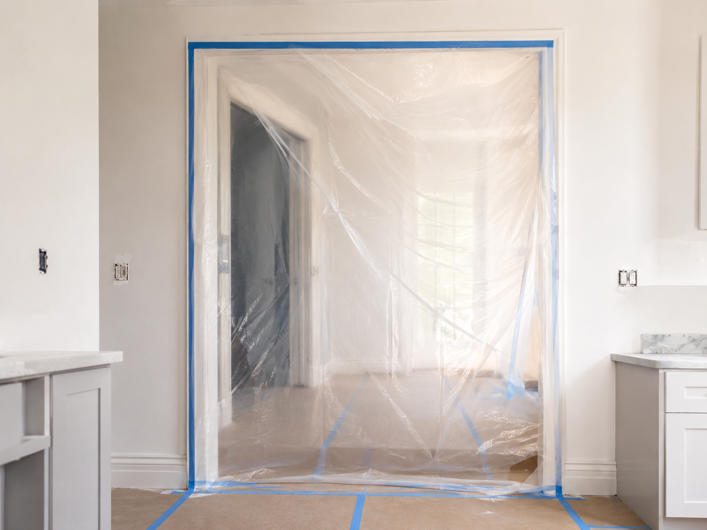 Dust Barrier Setup Plastic Sheeting