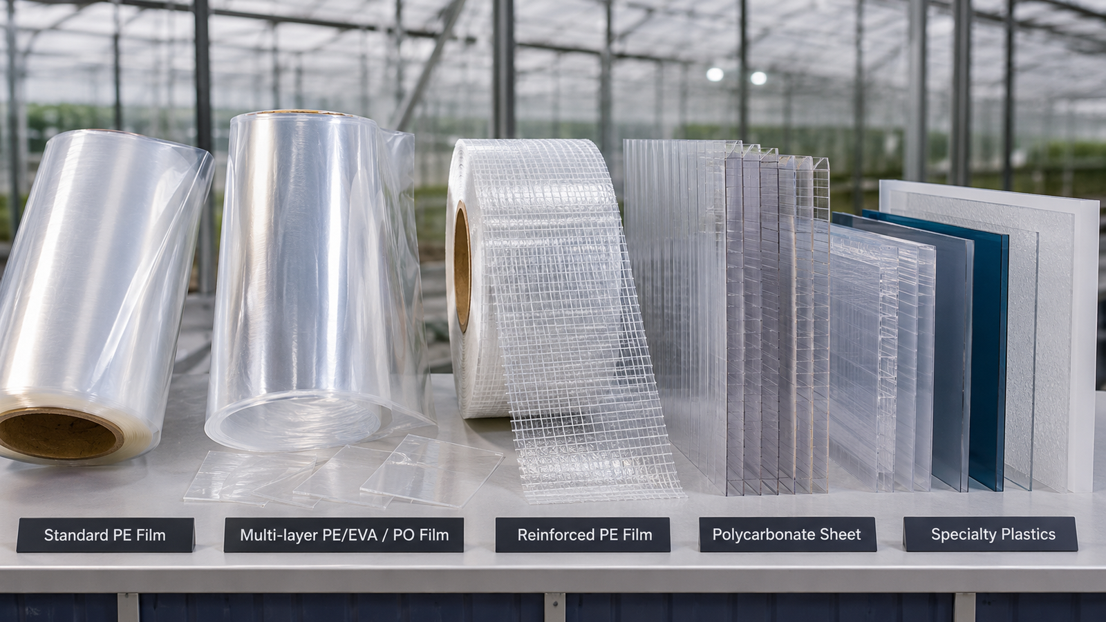 Five types of plastic used for greenhouse coverings