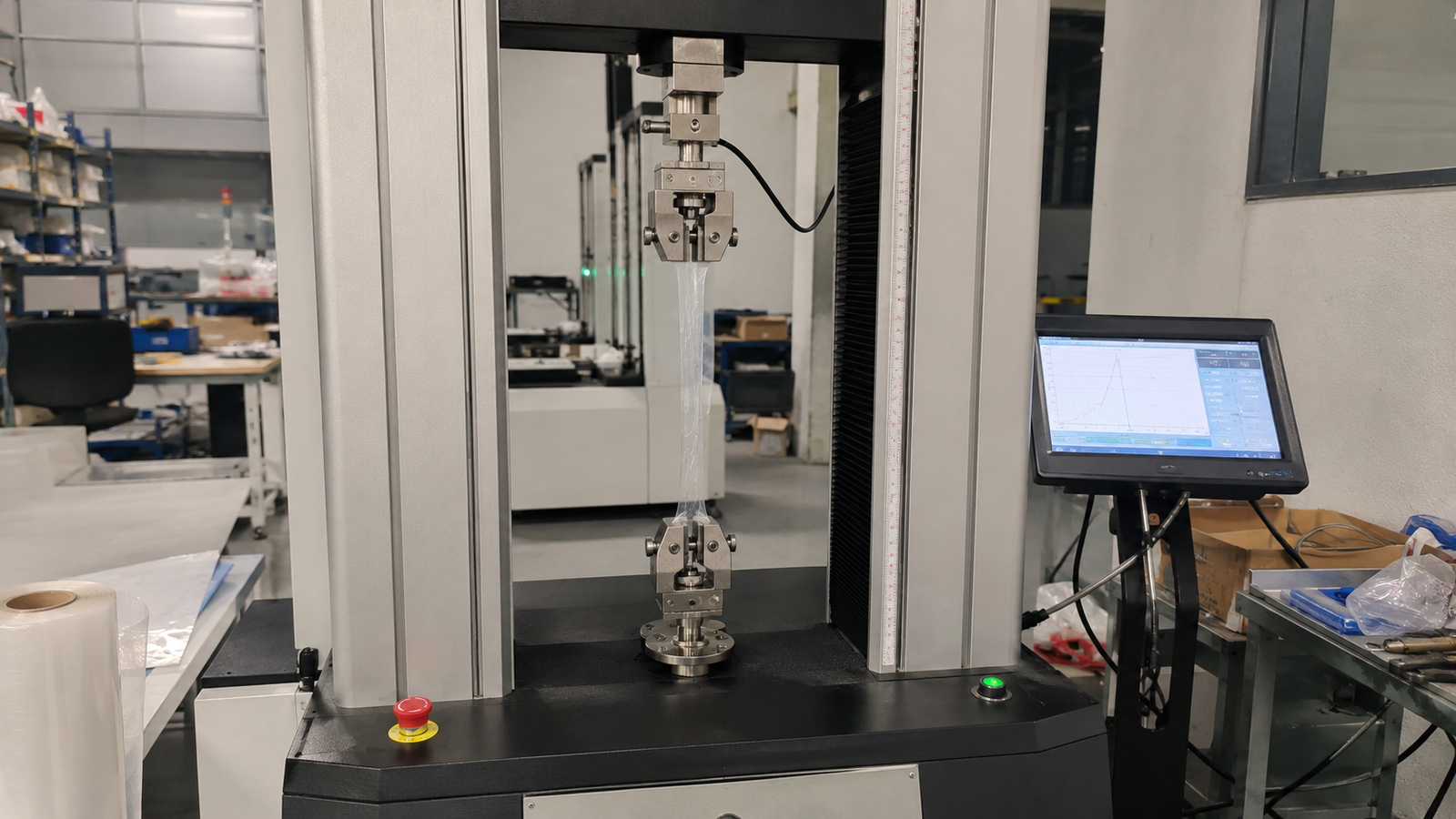 Plastic film tensile testing equipment for quality documents