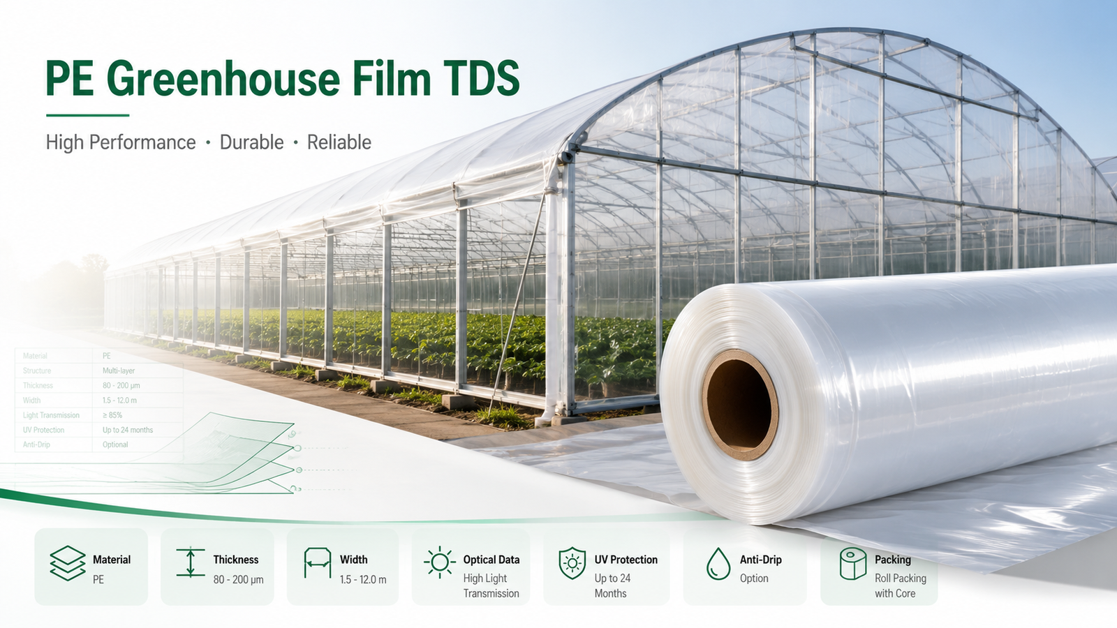 Greenhouse plastic roll technical data sheet
