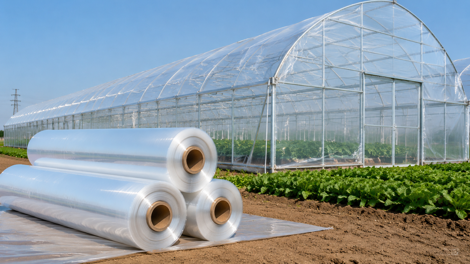 Clear greenhouse plastic roll used for commercial greenhouse covering