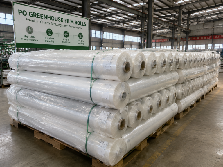 PO greenhouse film rolls prepared for a commercial greenhouse project